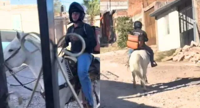 Repartidor de delivery impacta con su peculiar 'vehículo' para subir cerros y escena es viral en TikTok.