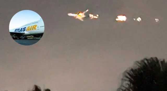 Se incendia motor de avión que despegó de Miami y video da la vuelta al mundo.