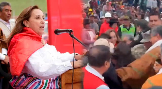 Presidenta Dina Boluarte es agredida en Ayacucho.