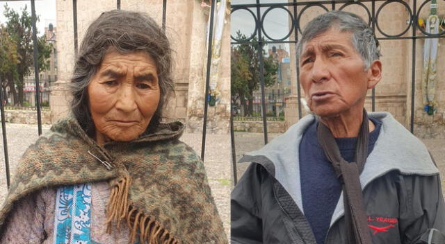 Esta pareja de ancianos vienen siendo agredidos por el director de un colegio en Puno.