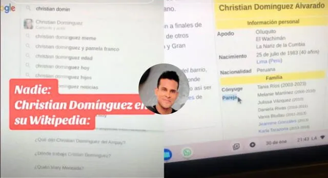 Peruano queda en shock al ver la larga lista de parejas de Christian Domínguez en Wikipedia y es viral en TikTok.