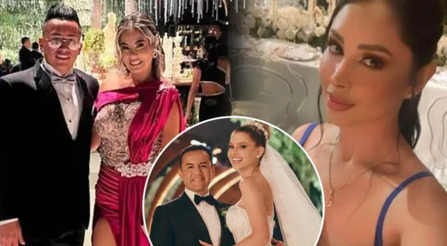 Pamela Franco, Christian Cueva y Pamela López se encontraron en boda de Brunella Horna.