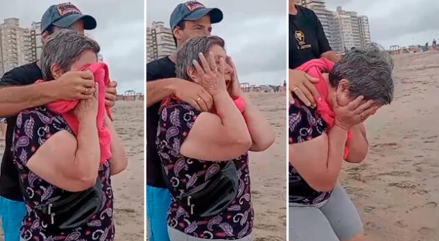 La tierna escena donde se ve a la adulta mayor viendo el mar es viral en TikTok.