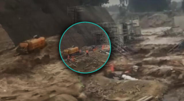 Obrero que trabajaban en río Huaycoloro casi mueren tras desborde de reservorio. Obrero que trabajaban en río Huaycoloro casi mueren tras desborde de reservorio.