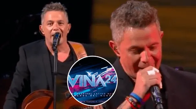 Alejandro Sanz canta sus más grandes éxitos en Viña del Mar 2024.