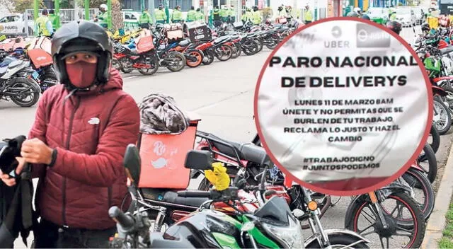 Este 11 de marzo se tiene programado un paro nacional del sector delivery en Lima y otras regiones .