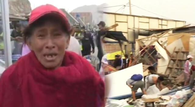 Comerciante de Manchay pierde su mercadería durante desalojo en mercado.