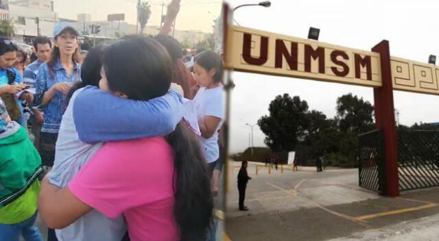 Madre de familia abrazó fuertemente a su hija minutos antes que de su examen a San Marcos.