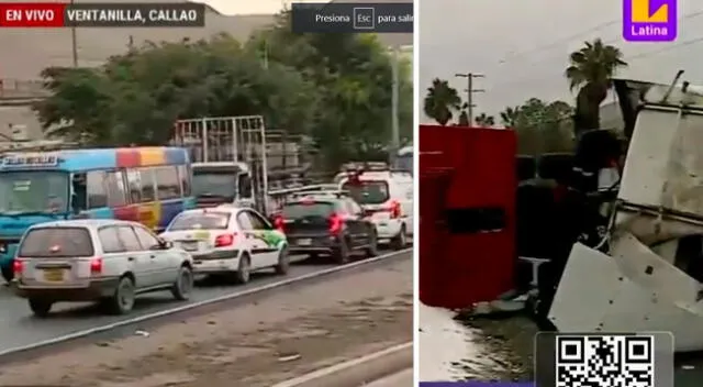 Dos heridos deja triple choque en Ventanilla en toda la avenida Néstor Gambetta.