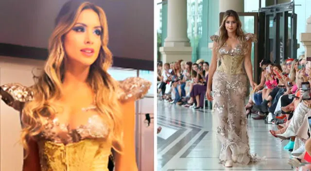 Millet Figueroa deslumbró con lujoso vestido en su debut como modelo en el Argentina Fashion Week 2024