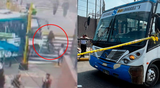 Ciclista cruzó por las líneas de cebra y chofer de bus no lo habría visto.