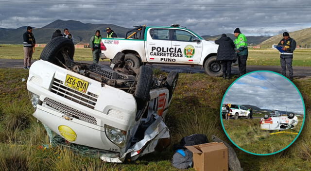 Auto de empresa de telefonía se despista en Acora, Puno y muere una persona.