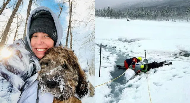 Mujer saltó a un río helado para salvar a su perrito y murieron juntos en Alaska, Estados Unidos.