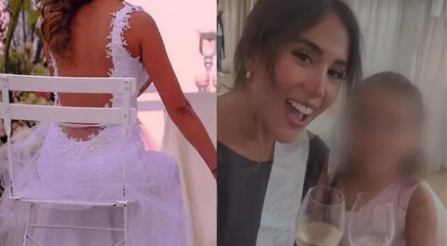 Melissa Paredes celebra por la elección de su vestido de novia.