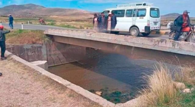 Docente cayó del puente. Él fue identificado como Cladimir Nemecio Chispana Morocco.