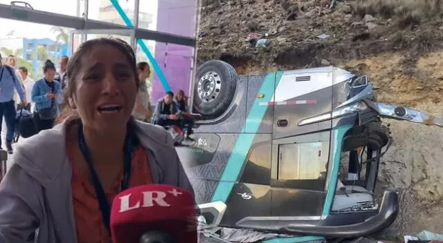 Mujer llora de desesperación al conocer el accidente de la empresa Civa.