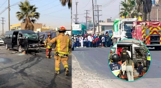 Minivan se estrella contra camión recolector de basura y felizmente nadie perdió la vida.