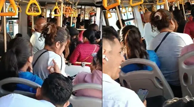 Mujeres dentro de un bus llamaron la atención en redes sociales.
