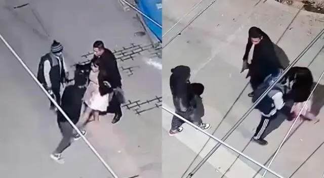 La cámara de seguridad revela la pelea entre una mujer y dos ladrones para defender a su pareja.