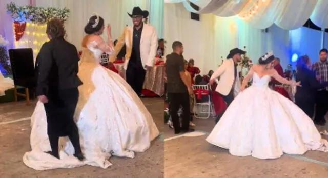 Tía pisoteó el vestido de novia de su sobrina en plena celebración y en TikTok la critican.