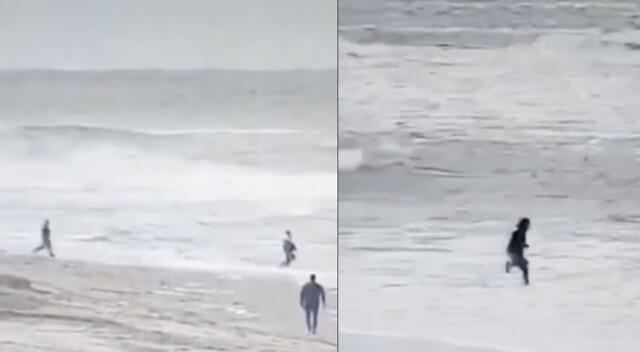 Escena del ladrón en el mar llamó la atención en las redes sociales.