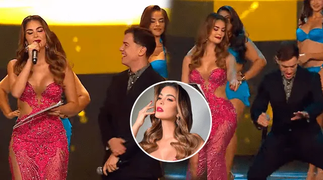 Laura Spoya baila hasta abajito por Guaynna en el Miss Perú 2024.