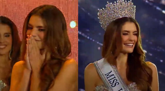 Tatiana Calmell se emocionó al coronarse como Miss Perú 2024.