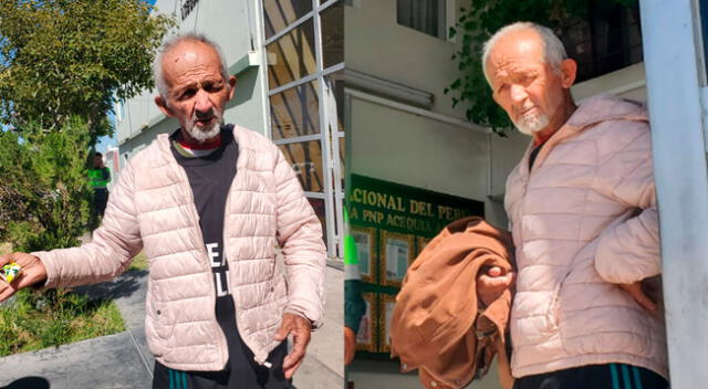 Adulto mayor Segundo Sánchez Rojas pasa el Día del Padre en comisaría de Arequipa.