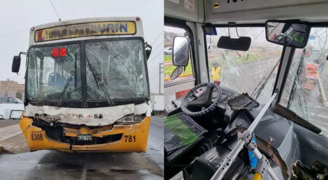 El choque entre dos buses de transporte público se registró en el cruce de Defensores del Morro con la avenida Alameda Premio Real, en Chorrillos.
