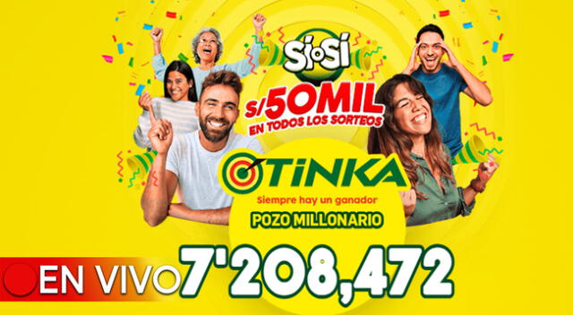 El pozo millonario de la Tinka se sorteará el miércoles 26 de junio a las 10:50 p.m.