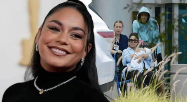 Vanessa Hudgens es captada con su bebé en brazos.