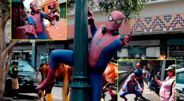 El Spiderman peruano sorprende a los lugares donde va por su caracterización.