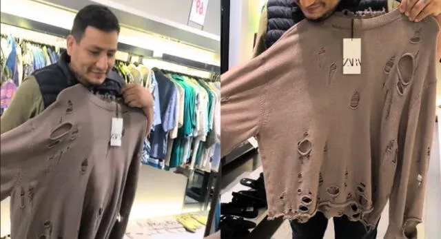 Señor peruano encuentra singular chompa de hilo en Zara y modelo es tendencia en TikTok.