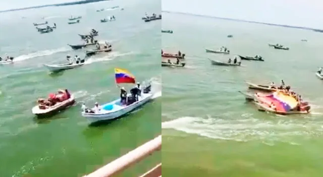 Venezolanos regresan a su país en bote para las elecciones.