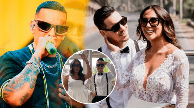 Melissa Paredes y Anthony Aranda contentos porque Daddy Yankee reposteó su video en sus redes.