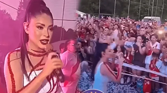 Pamela Franco tiene lleno total en concierto por Fiestas Patrias en Italia.