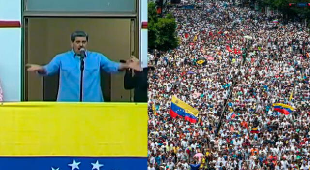 Nicolás Maduro habló desde el Balcón del Pueblo tras fraude electoral en Venezuela.