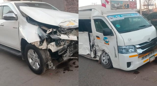 Accidente de tránsito entre una camioneta y combi en Arequipa.