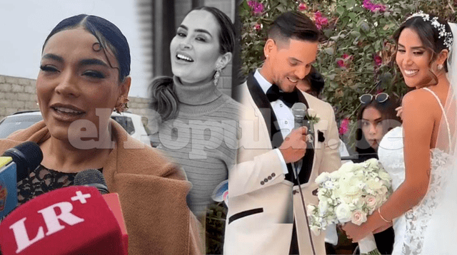 Cielo Torres, la única invitada de la farándula en la boda de Melissa Paredes y Anthony Aranda.