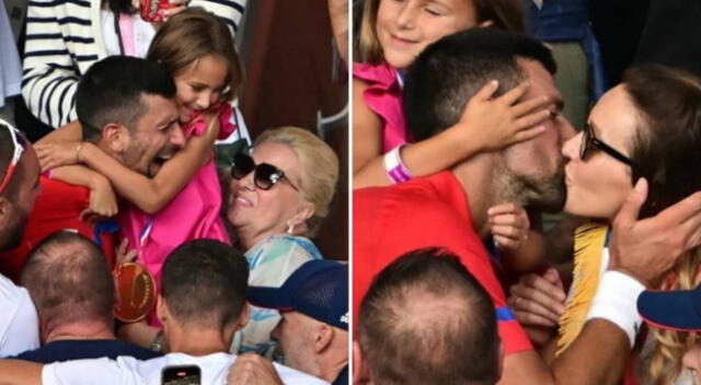 Djokovic ganó la medalla de oro y fue a buscar a su familia para celebrar con ellos.