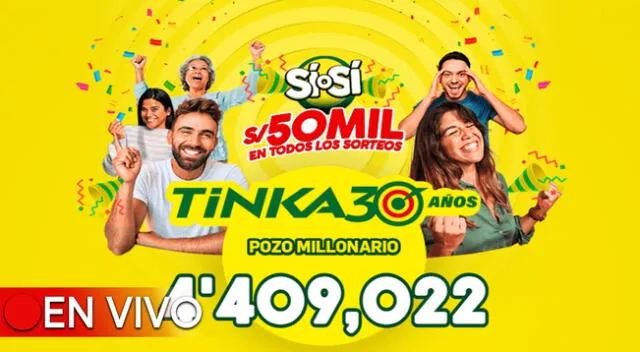 El pozo millonario de la Tinka se sorteará el miércoles 7 de agosto a las 10:50 p.m.