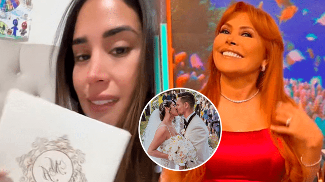 Melissa Paredes muestra los recuerdos que obsequiaron en su boda con Anthony Aranda.