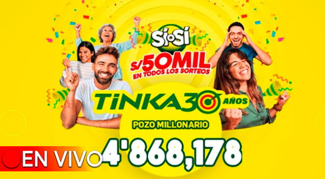 El pozo millonario de la Tinka se sorteará el miércoles 14 de agosto a las 10:50 p.m.