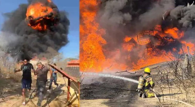 Cisternas llenas de combustible explotan en Piura y casi mata a varias personas.