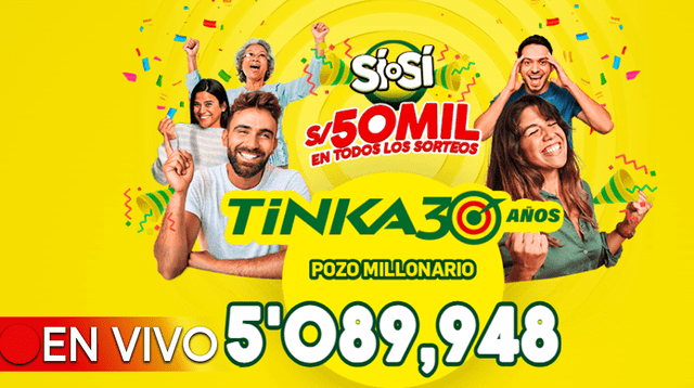 El pozo millonario de la Tinka se sorteará el domingo 18 de agosto a las 10:50 p.m.