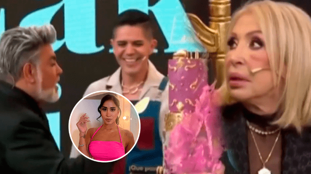 Pastelero de Melissa Paredes sorprende a Laura Bozzo en su cumpleaños.