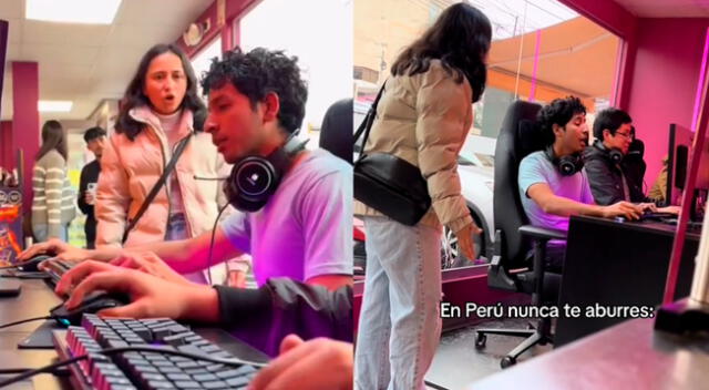 Joven protagonizó un momento inesperado en cabina de Internet.