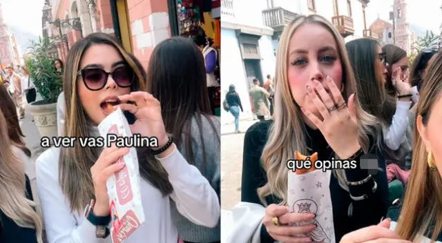 Las jóvenes españolas tienen inesperada sensación al probar los churros peruanos.