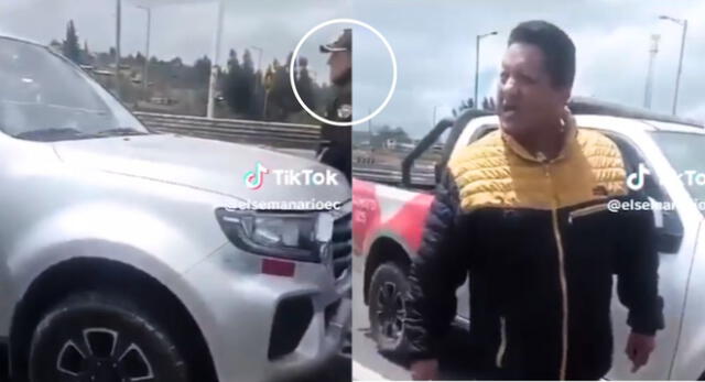 Policía de tránsito multa a su propio padre por una infracción, pero este se molesta y lo llena de insultos.