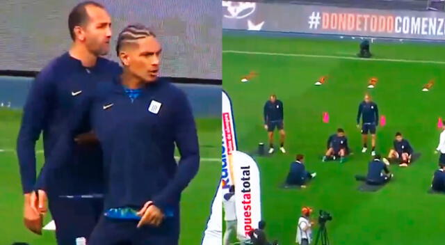 Paolo Guerrero y Hernán Barcos en su primer entrenamiento con Alianza Lima.